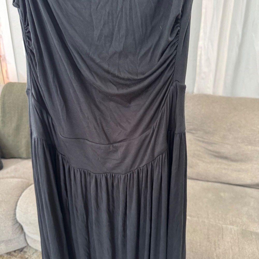 Halara NWT Dress Boat Neck Asymmetric Strap Ruched Pocket Flowy Maxi Casual - Picture 5 of 7